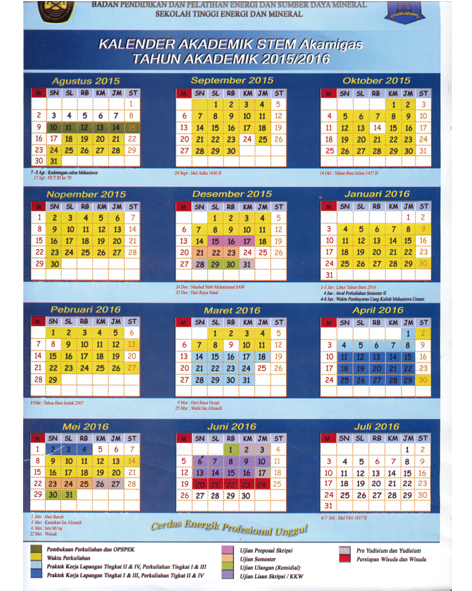 Kalender Akademik 2015/2016