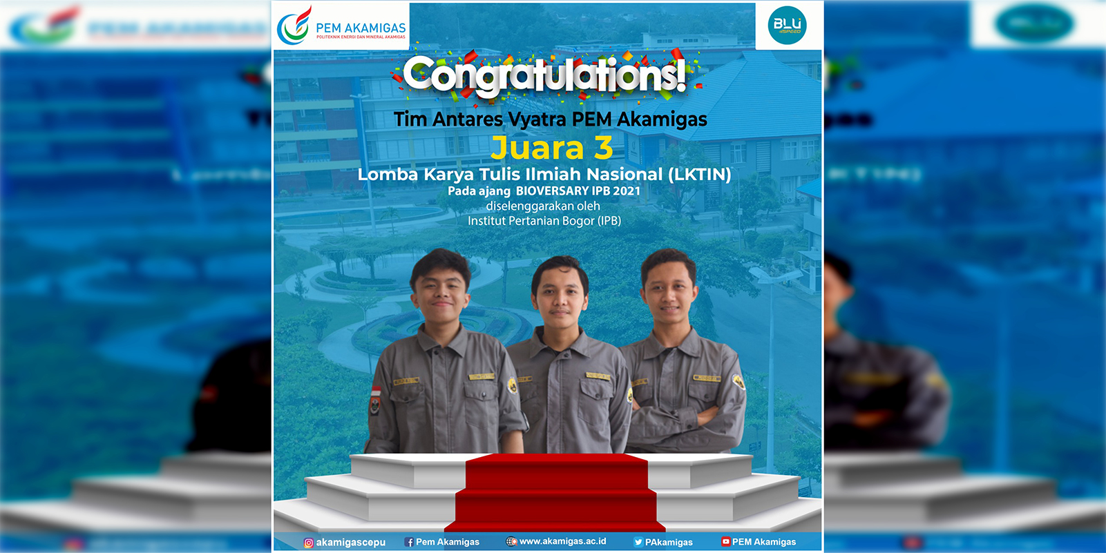 Antares Vyatra PEM Akamigas Raih Juara 3 LKTI Bioversary 2021