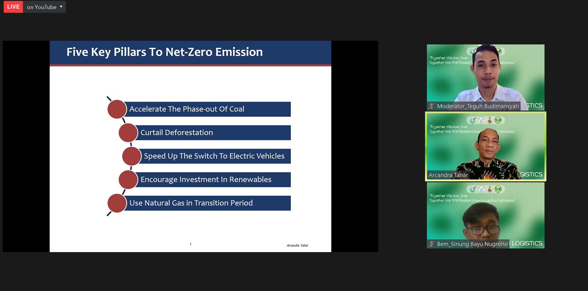 Green Logistics Webinar Bersama Arcandra Tahar